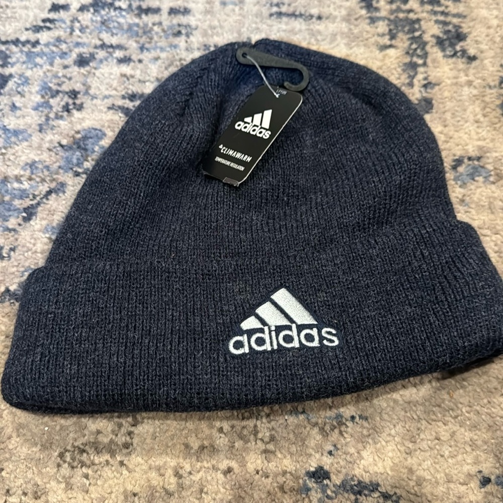 Adidas ClimaWarm Beanie blue and heather gray blend